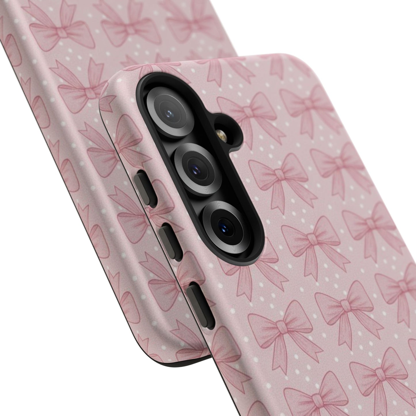Pink Bow Pattern Phone Case – Soft Coquette Aesthetic Tough Case