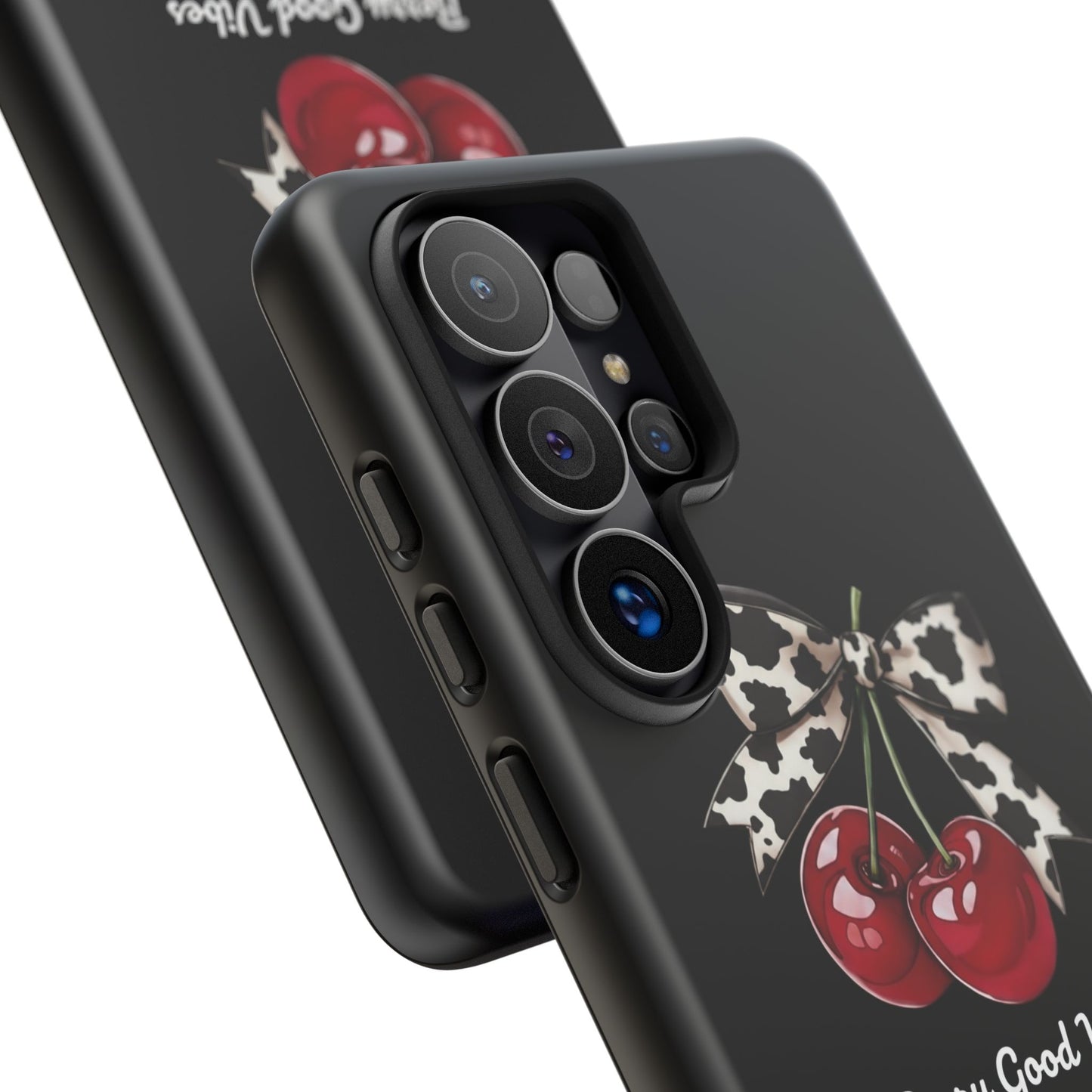Cherry Cow Print Phone Case | Coquette Bow Aesthetic iPhone & Samsung Tough Case