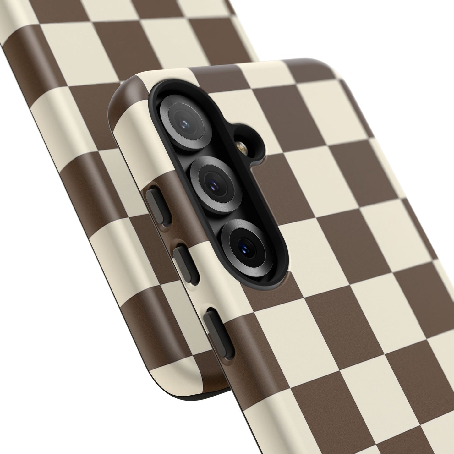 Mocha Checkerboard Phone Case | Neutral Aesthetic Tough Case