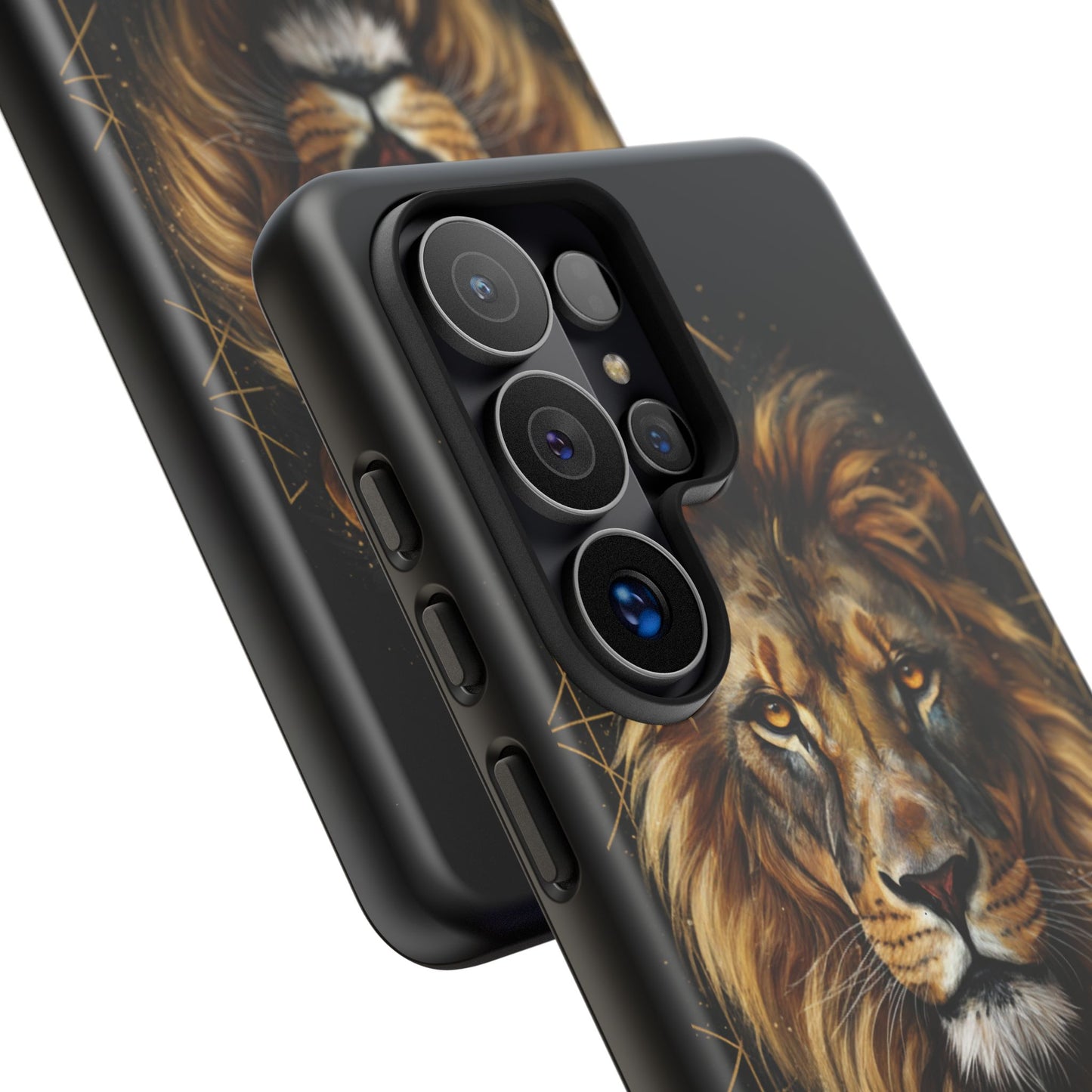 Majestic Lion Phone Case – Black Gold Luxury Lion Art Tough Protective Case
