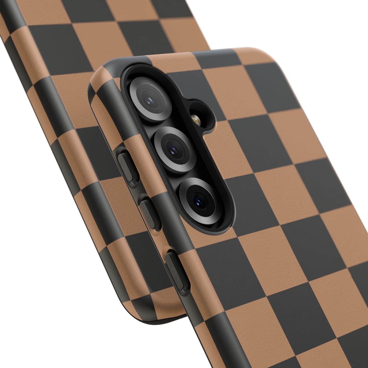 Brown Checkerboard Phone Case | Aesthetic Tough Protective Case