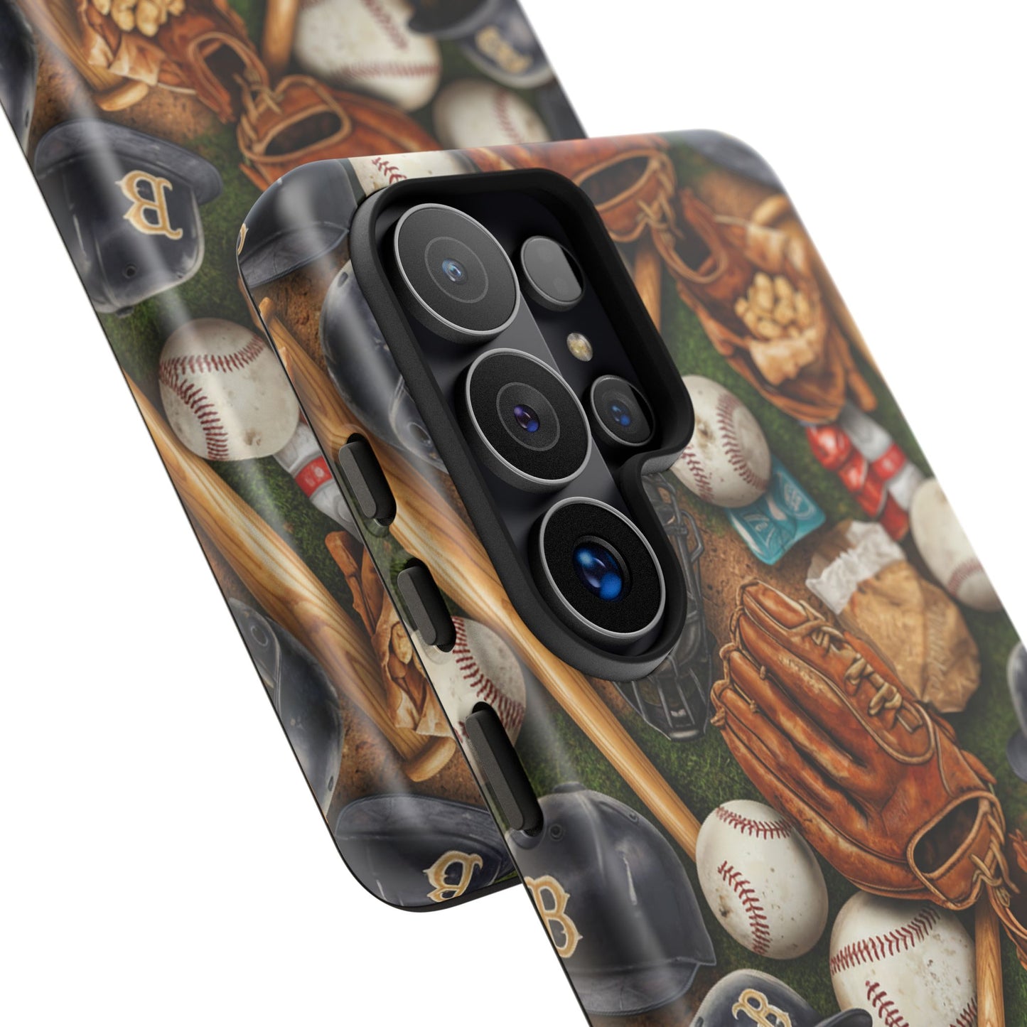 Baseball Gear Collage Phone Case – Vintage Baseball Equipment Sports Tough Case