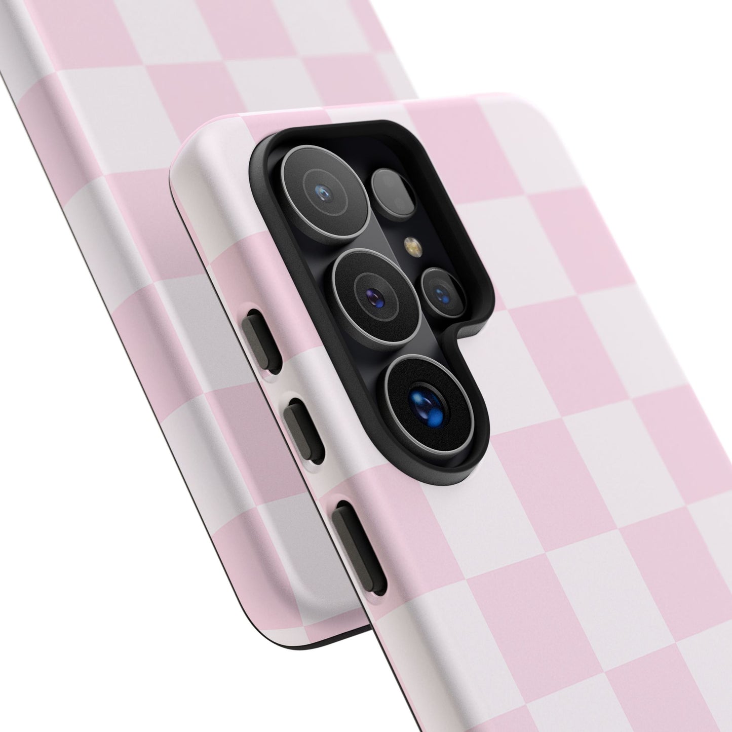 Light Pink Checkerboard Phone Case | Pastel Aesthetic Checkered iPhone & Samsung Tough Case