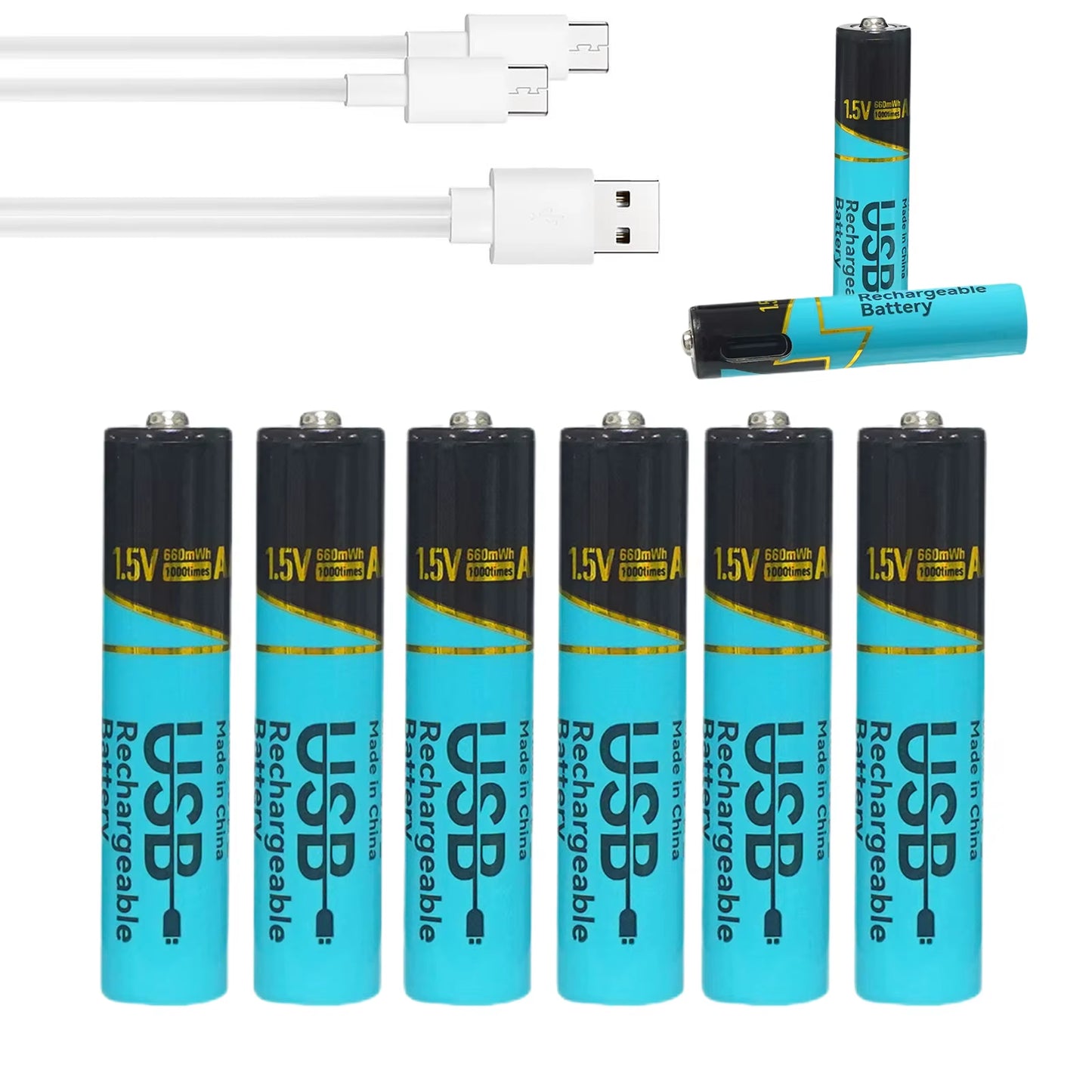 Lot 660Mwh/2200Mwh 1.5V AA AAA Rechargeable Lithium Batteries USB Type-C Fast Charge Battery