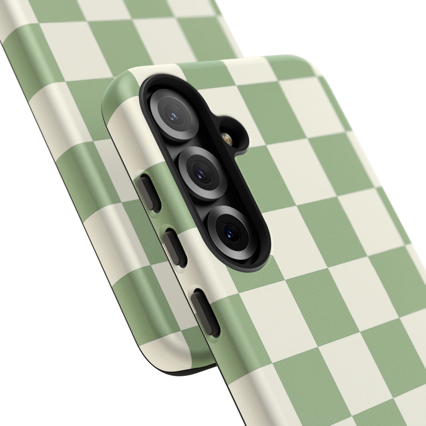 Sage Green Checkerboard Phone Case | Minimal Aesthetic Tough Case