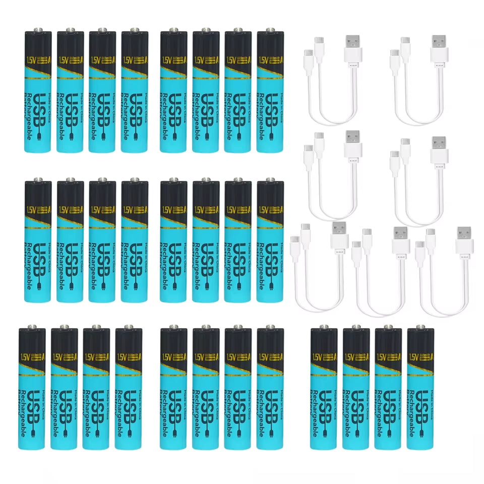Lot 660Mwh/2200Mwh 1.5V AA AAA Rechargeable Lithium Batteries USB Type-C Fast Charge Battery
