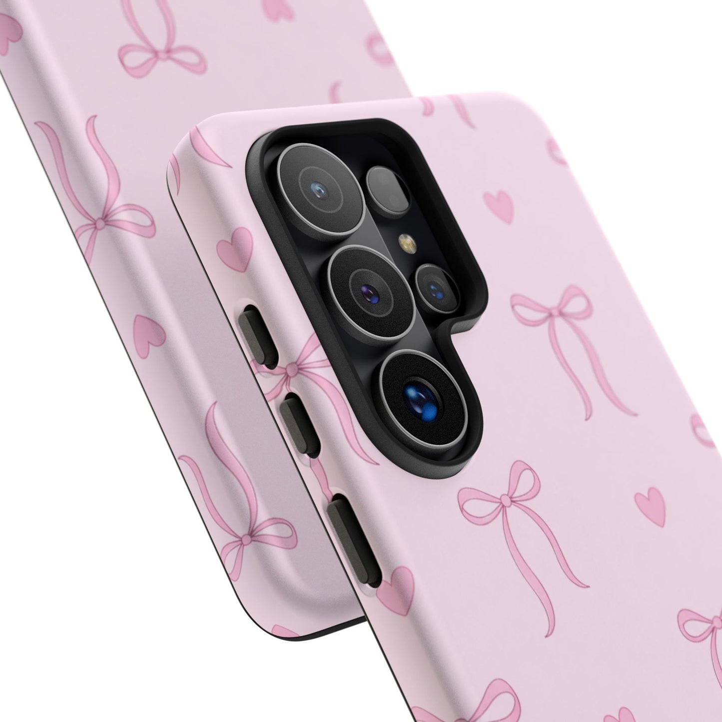 Pink Bow Heart Aesthetic Phone Case – Coquette Cute Tough Cover
