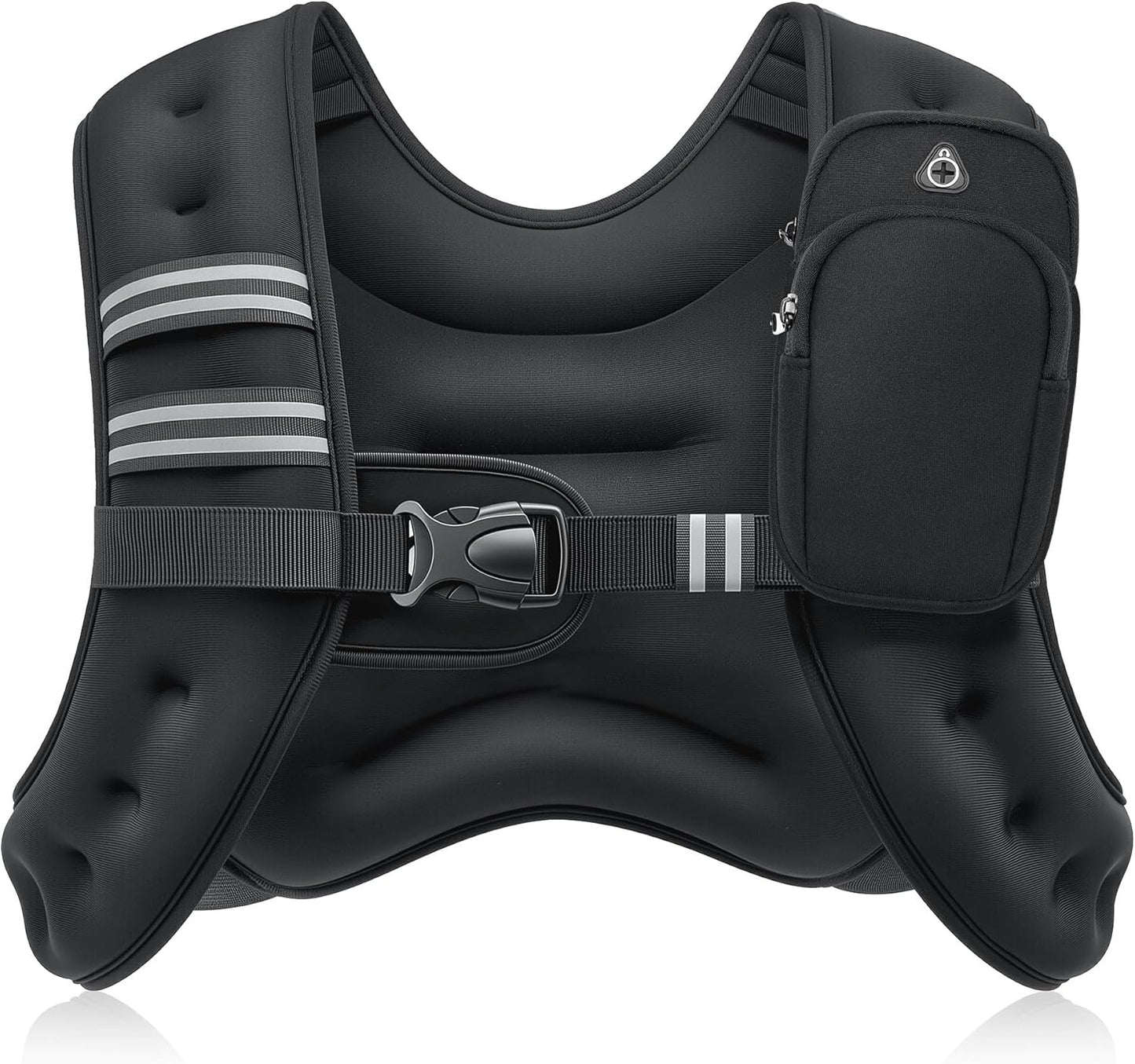 Weighted Vest, 6Lb/8Lb/12Lb/16Lb/20Lb/25Lb/30Lb Weight Vest with Reflective Stripe for Workout, Strength Training, Running, Fitness, Muscle Building, Weight Loss, Weightlifting