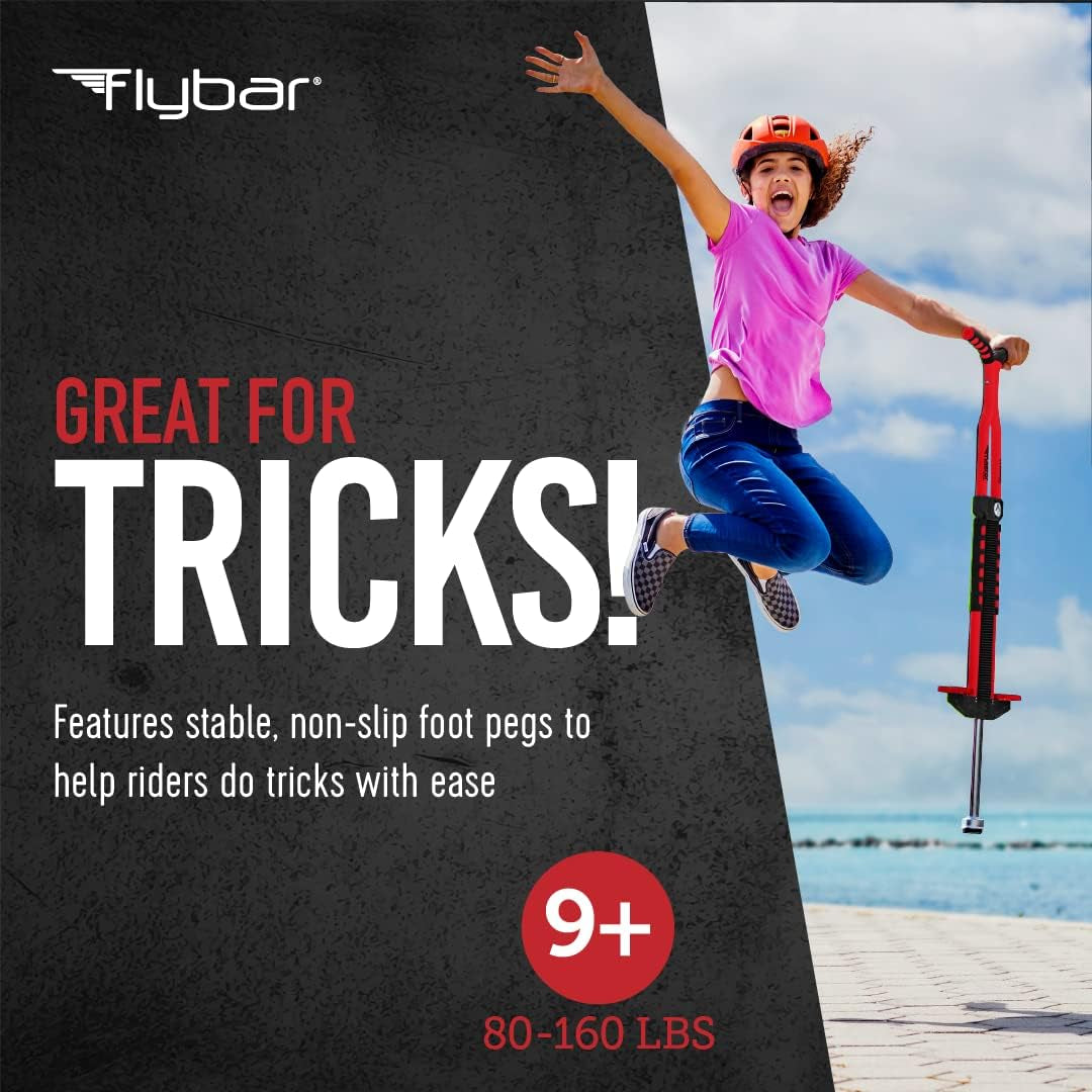 Master Pogo Stick, Ages 9+, 80 to 160 Lbs, Easy Grip Handles, Anti-Slip Pegs, Outdoor Toys for Boys Girls, outside Toys for Kids, Teens Tweens