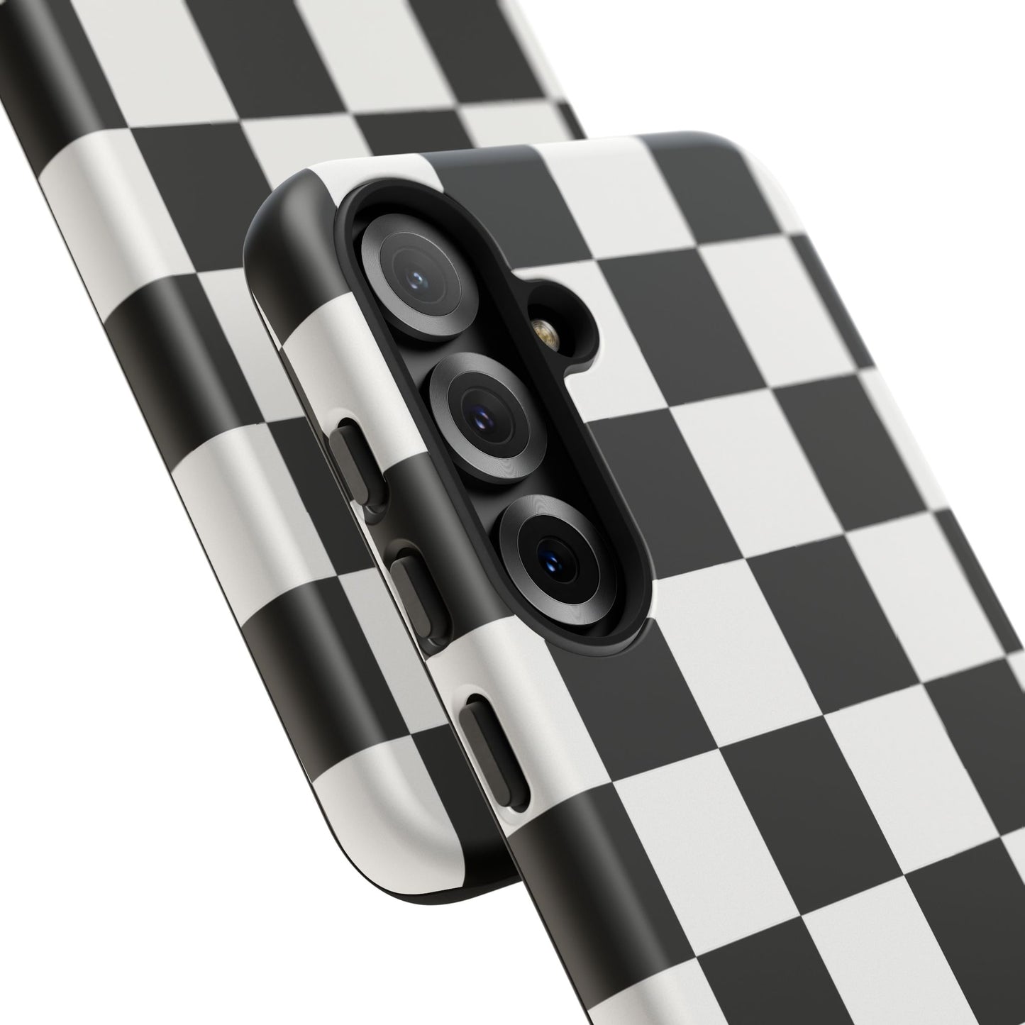 Black & White Checkerboard Phone Case – Classic Aesthetic Tough Protective Case