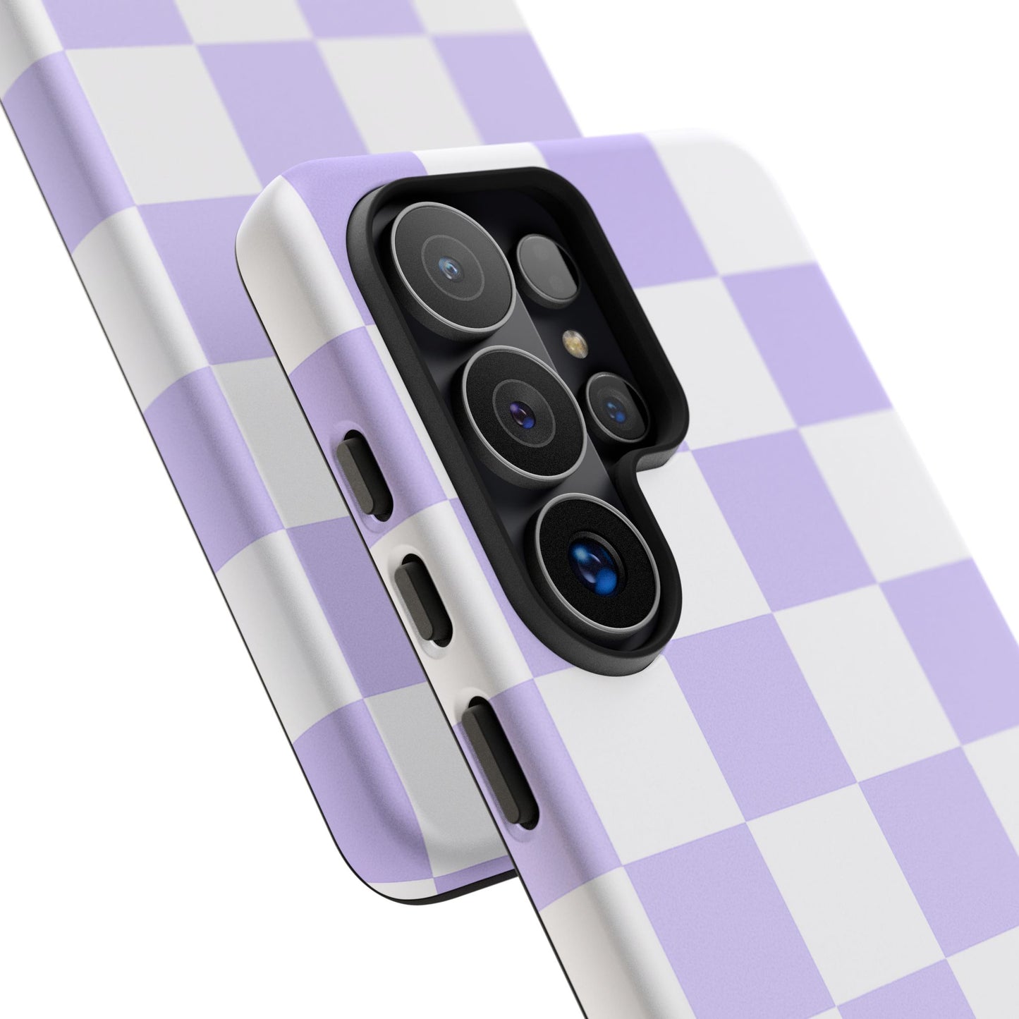 Lavender Checkerboard Phone Case | Pastel Aesthetic Checkered iPhone & Samsung Tough Case