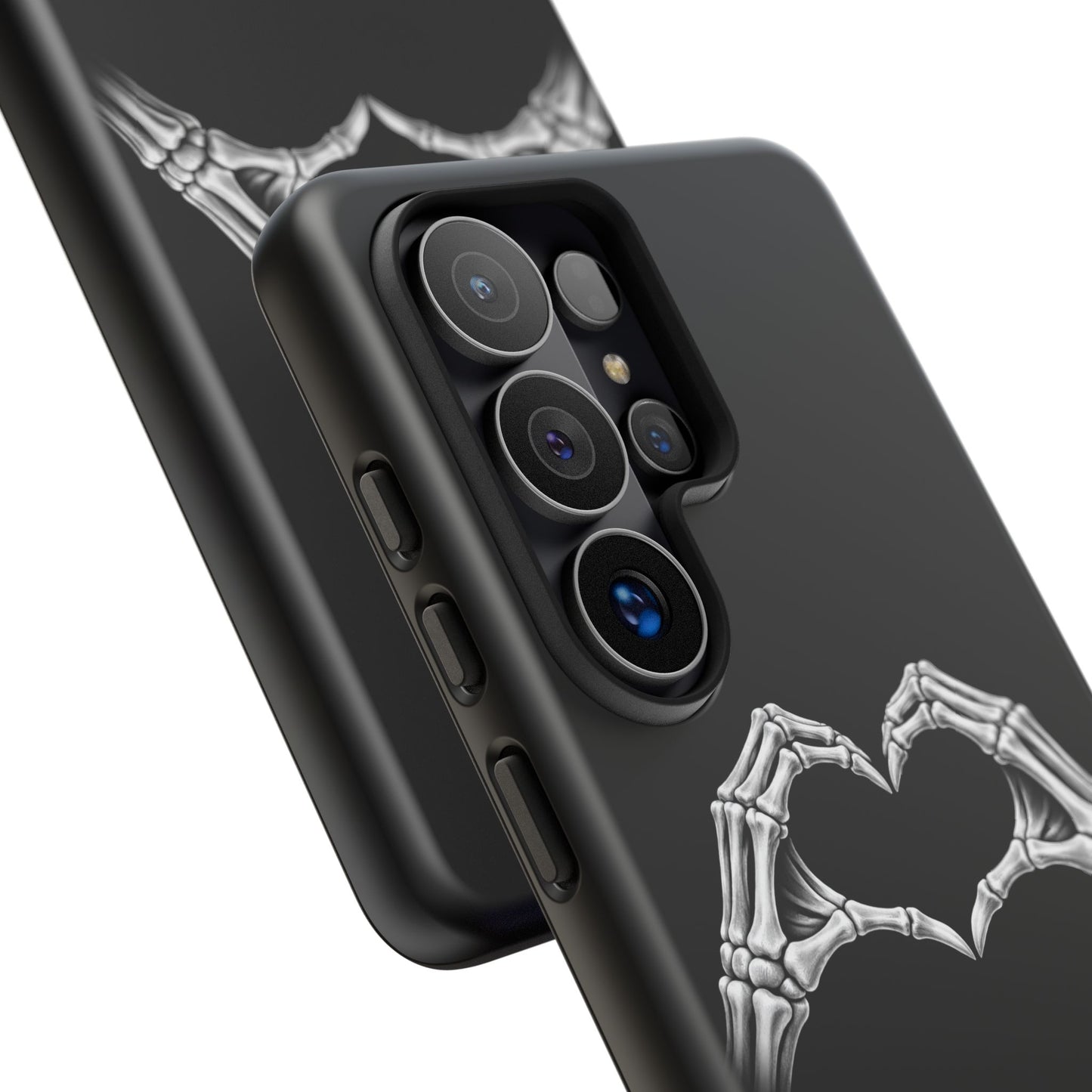 Skeleton Hands Heart Phone Case | Gothic Black Protective Cover