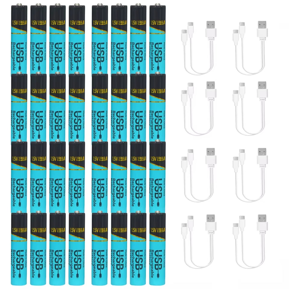 Lot 660Mwh/2200Mwh 1.5V AA AAA Rechargeable Lithium Batteries USB Type-C Fast Charge Battery