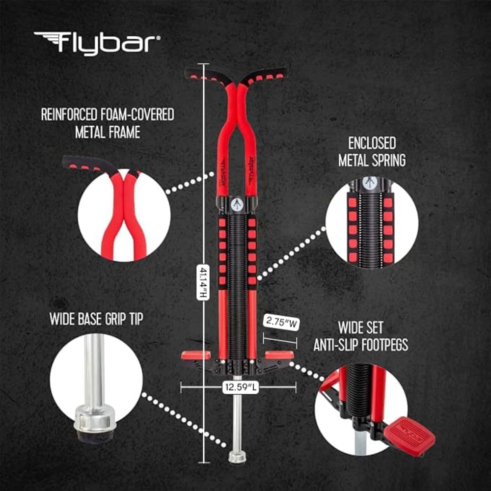 Master Pogo Stick, Ages 9+, 80 to 160 Lbs, Easy Grip Handles, Anti-Slip Pegs, Outdoor Toys for Boys Girls, outside Toys for Kids, Teens Tweens