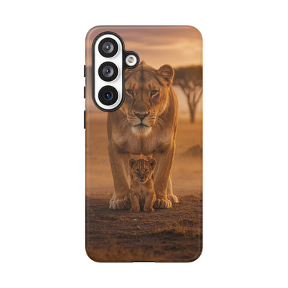 Lioness & Cub Phone Case | Safari Wildlife Tough Case for iPhone & Samsung