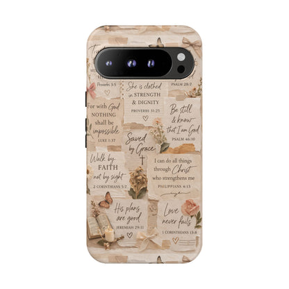 Christian Bible Verse Phone Case | Faith Scripture Aesthetic Floral Christian Case
