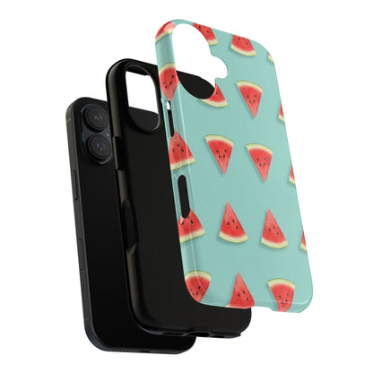 Watermelon Phone Case – Pastel Blue Summer Fruit Tough Case (iPhone, Samsung, Pixel)