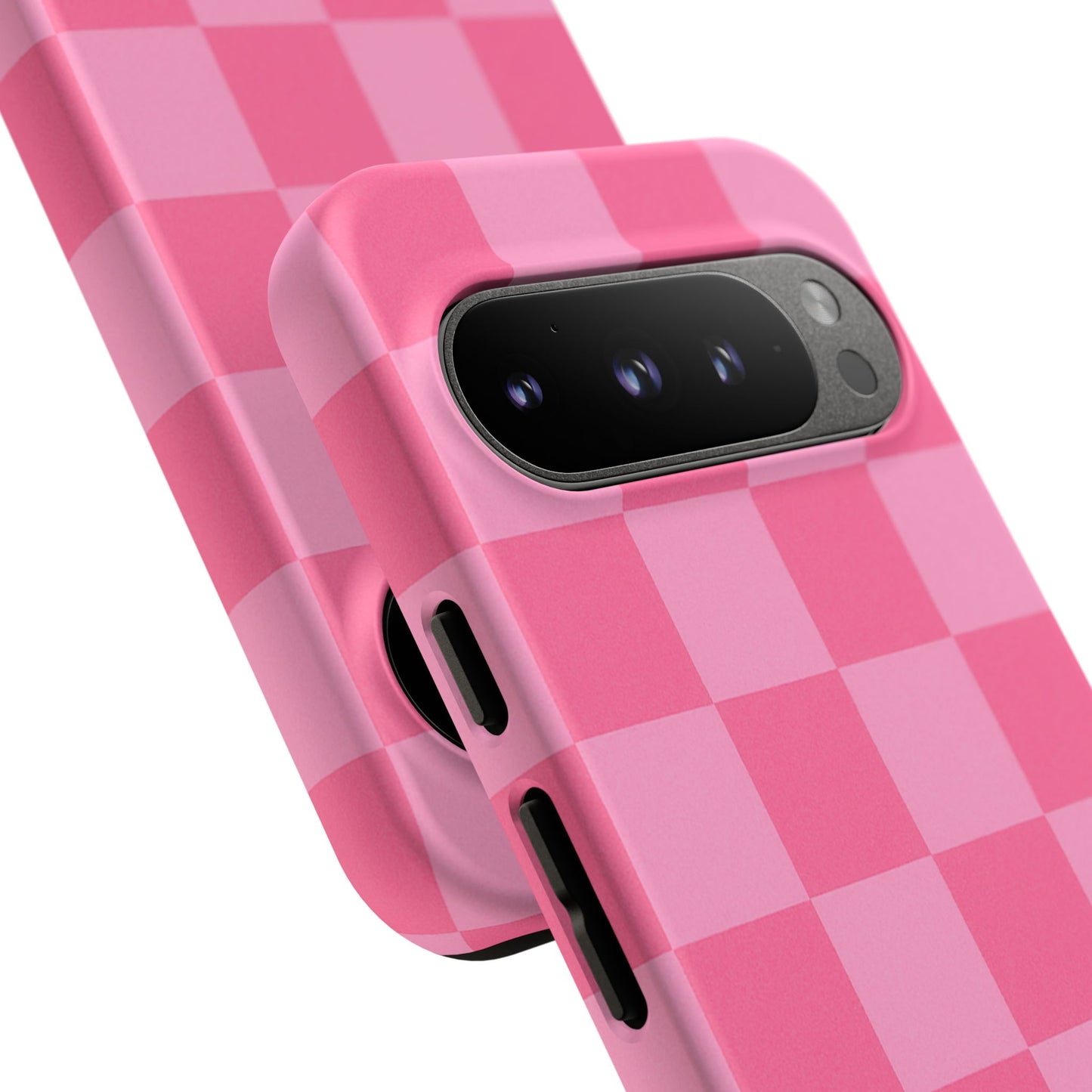 Pink Checkerboard Phone Case – Cute Aesthetic Tough Case for iPhone & Samsung