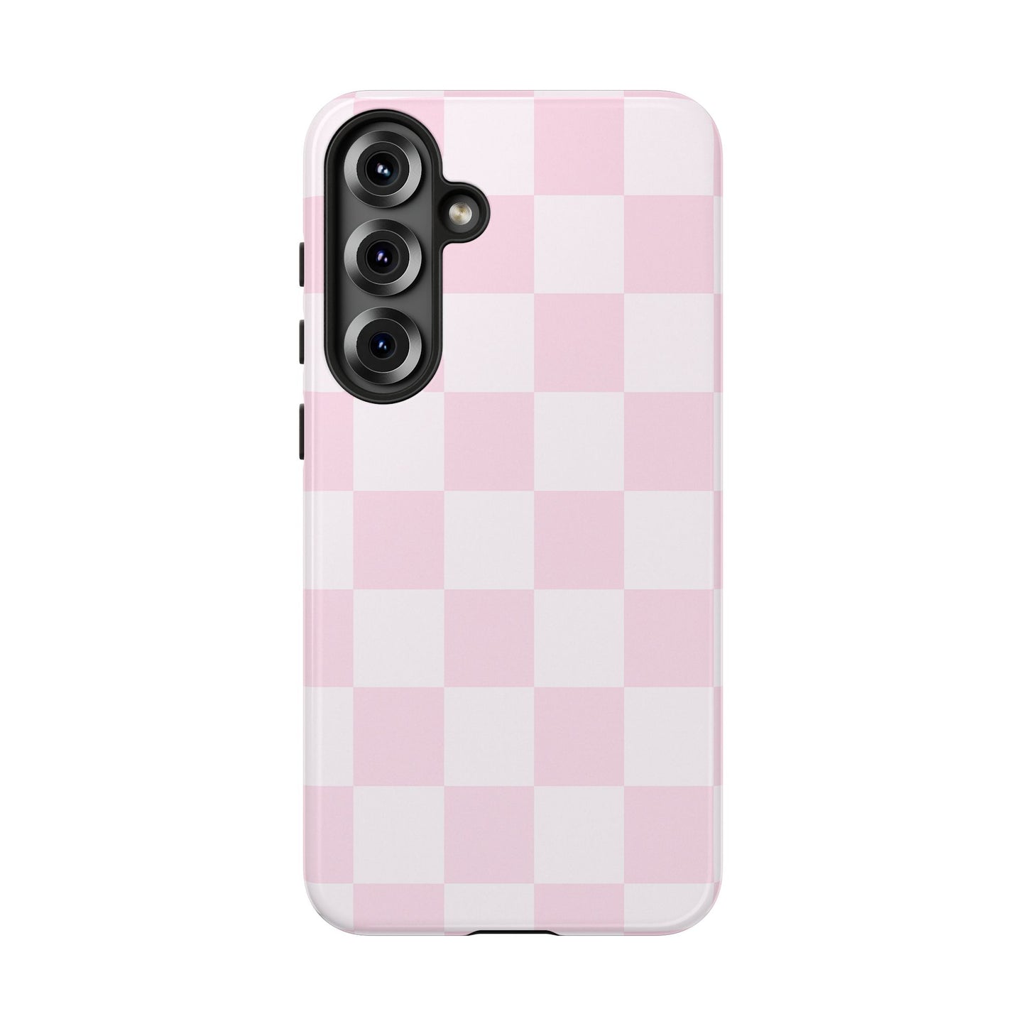 Light Pink Checkerboard Phone Case | Pastel Aesthetic Checkered iPhone & Samsung Tough Case