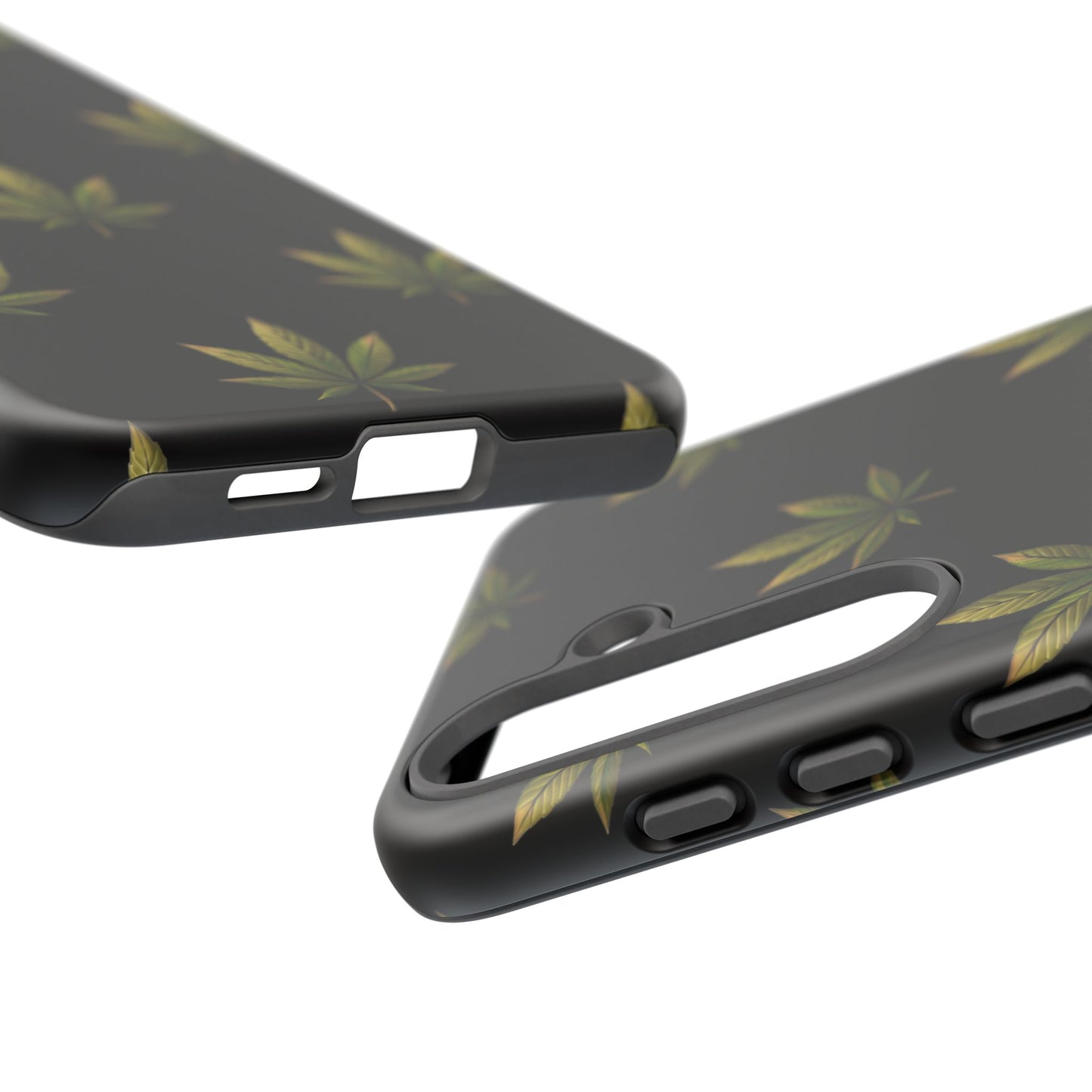 Cannabis Leaf Phone Case Green Weed Leaf Pattern Tough Protective Cover
