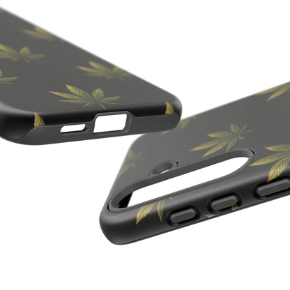 Cannabis Leaf Phone Case Green Weed Leaf Pattern Tough Protective Cover