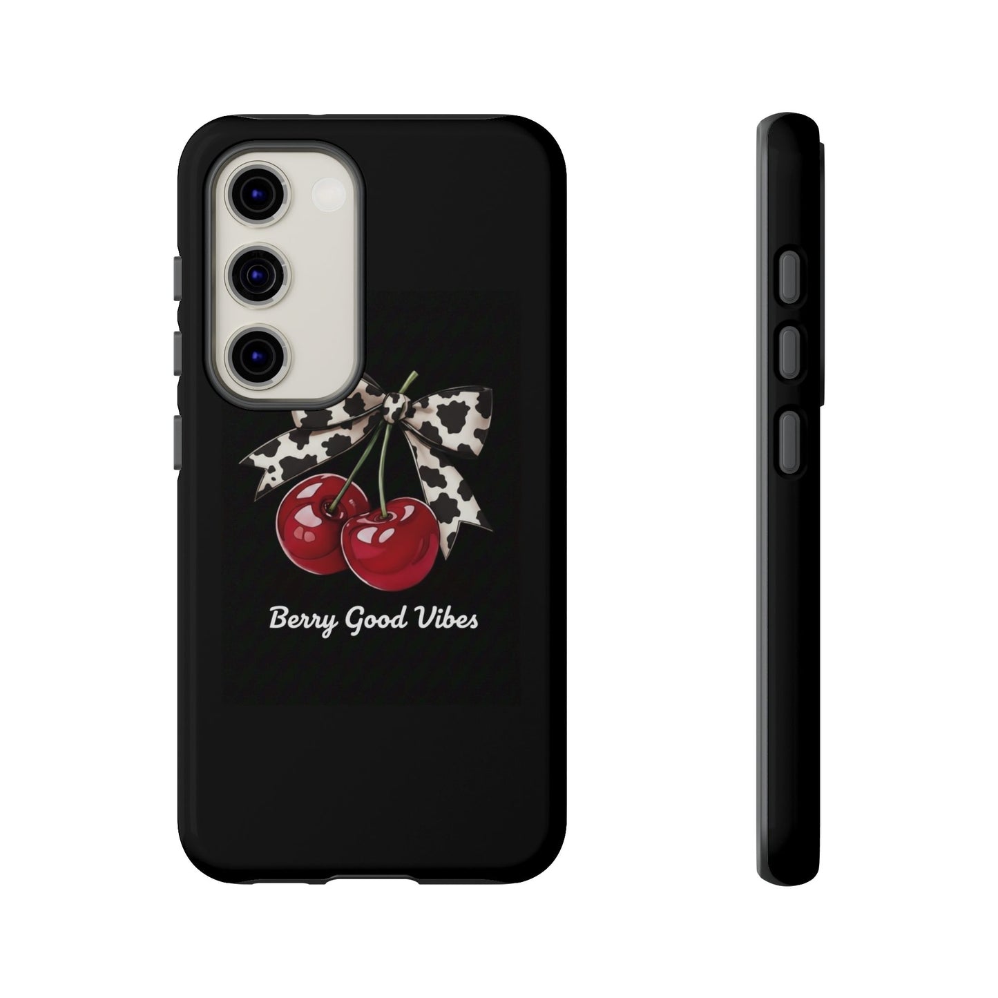 Cherry Cow Print Phone Case | Coquette Bow Aesthetic | Tough Protective Case