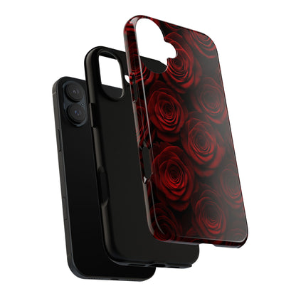 Dark Red Rose Phone Case – Gothic Floral Tough Case (iPhone, Samsung, Pixel)