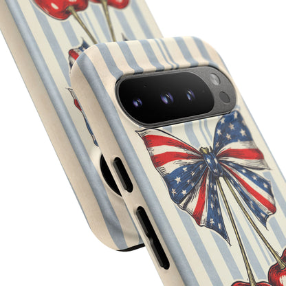 Patriotic Cherry Phone Case Americana Coquette Aesthetic iPhone Samsung