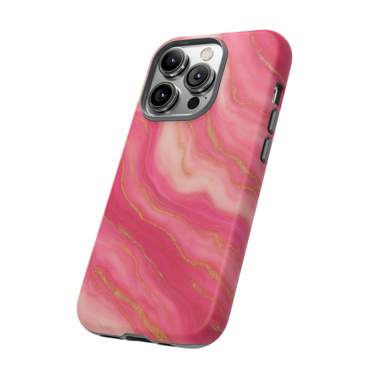 Pink Marble Phone Case | Rose Gold Swirl Aesthetic Tough Protective Case
