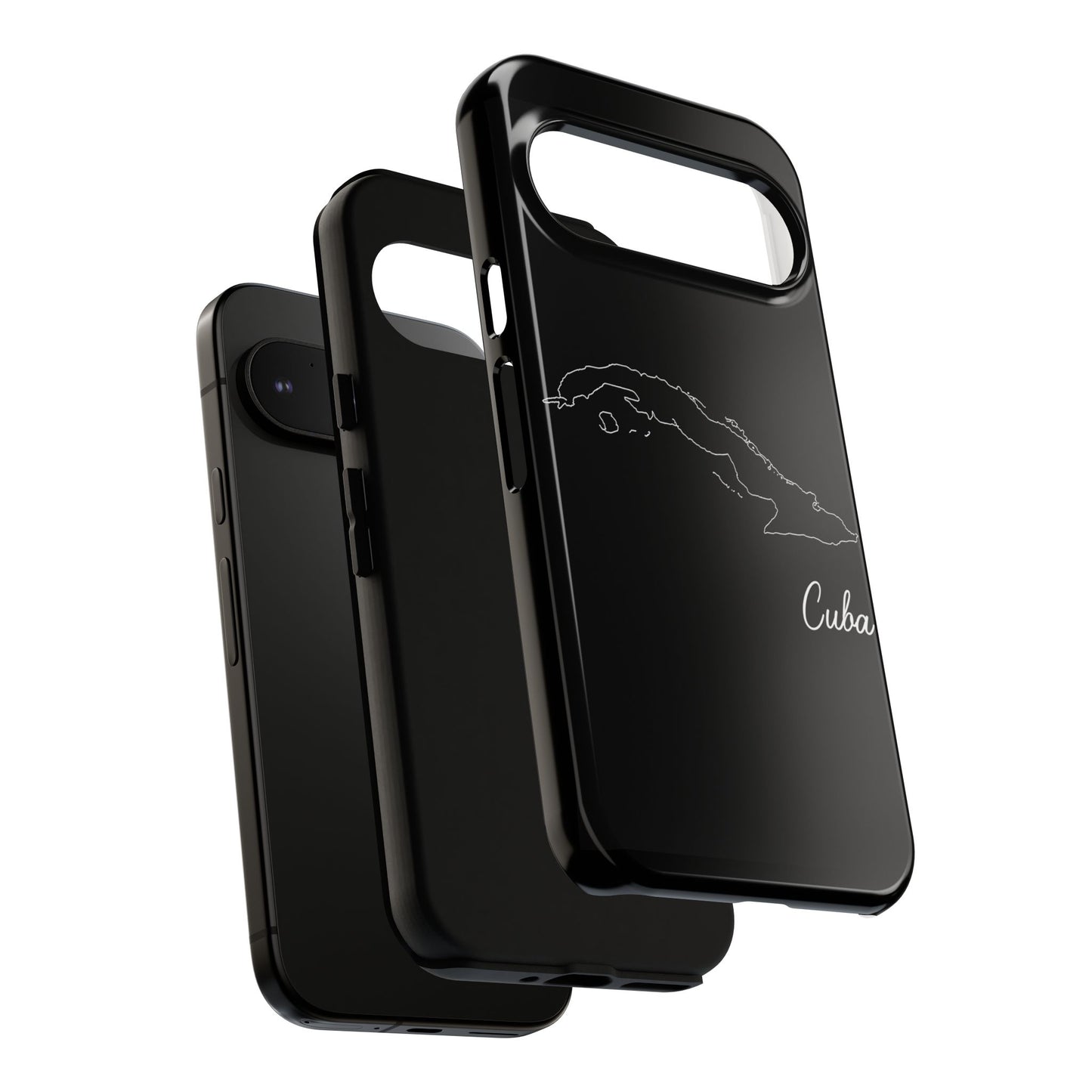 Cuba Outline Phone Case – Minimal Country Map Tough Case (iPhone, Samsung, Pixel)