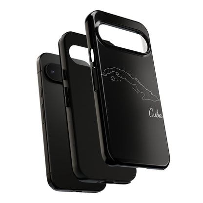 Cuba Outline Phone Case – Minimal Country Map Tough Case (iPhone, Samsung, Pixel)