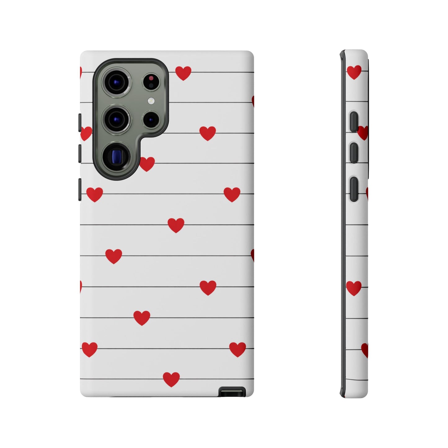 Red Heart Stripe iPhone Case | Tough Shockproof Love Aesthetic Cover