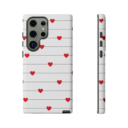 Red Heart Stripe iPhone Case | Tough Shockproof Love Aesthetic Cover