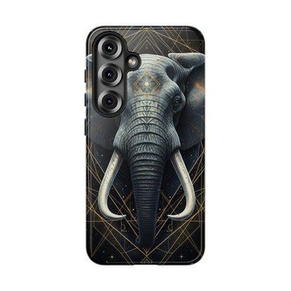 Elephant Mandala Phone Case – Black and Gold Spiritual Elephant Tough Protective Case