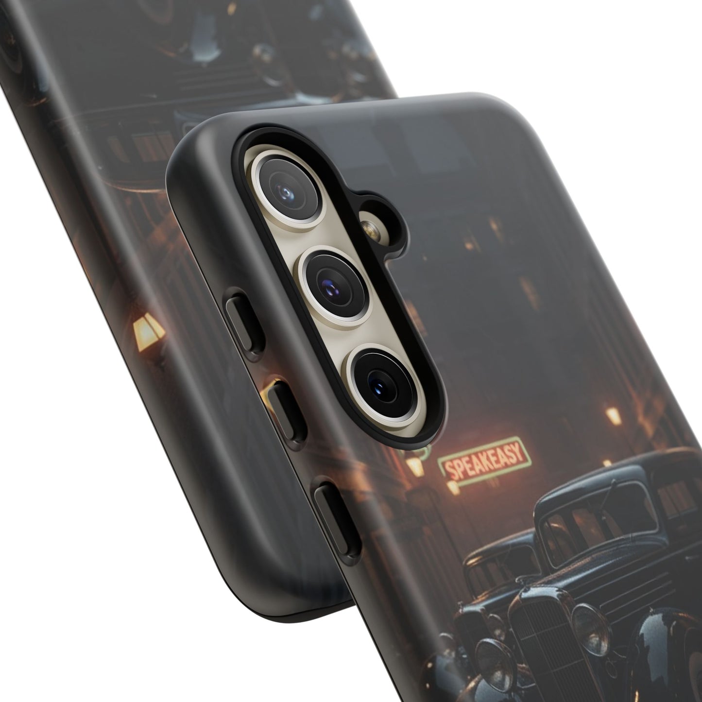 Vintage Classic Car Phone Case | Retro Noir Aesthetic | 1930s Street Scene Tough Case for iPhone & Samsung
