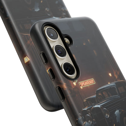 Vintage Classic Car Phone Case | Retro Noir Aesthetic | 1930s Street Scene Tough Case for iPhone & Samsung