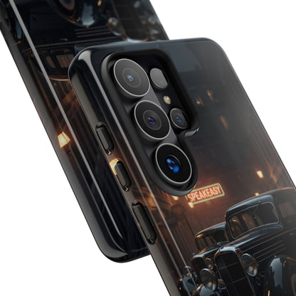 Vintage Classic Car Phone Case | Retro Noir Aesthetic | 1930s Street Scene Tough Case for iPhone & Samsung