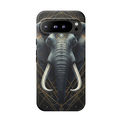 Elephant Mandala Phone Case – Black and Gold Spiritual Elephant Tough Protective Case