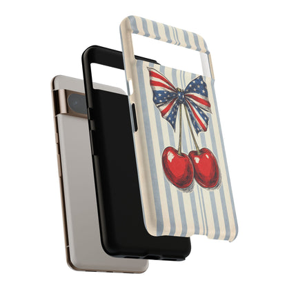 Patriotic Cherry Phone Case Americana Coquette Aesthetic iPhone Samsung