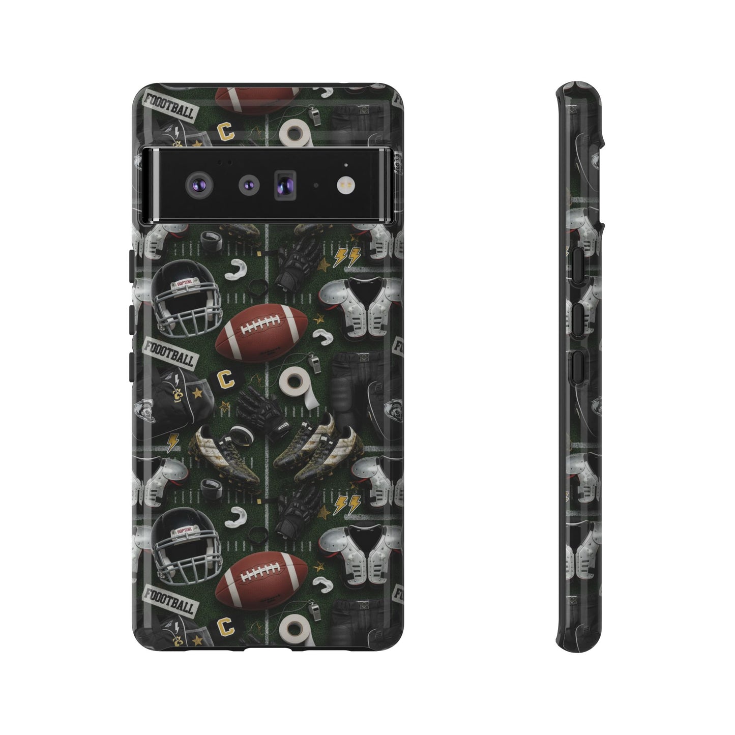 Football Pattern Phone Case – Sports Fan Tough Protective Game Day Case