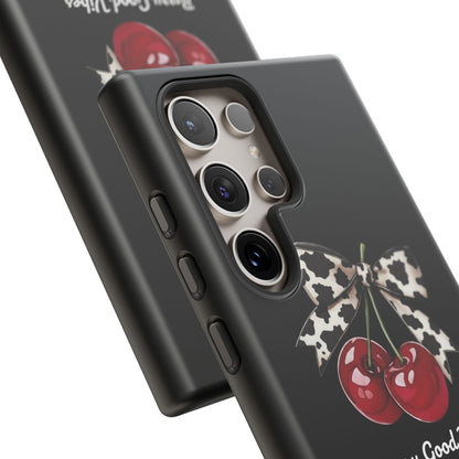 Cherry Cow Print Phone Case | Coquette Bow Aesthetic iPhone & Samsung Tough Case