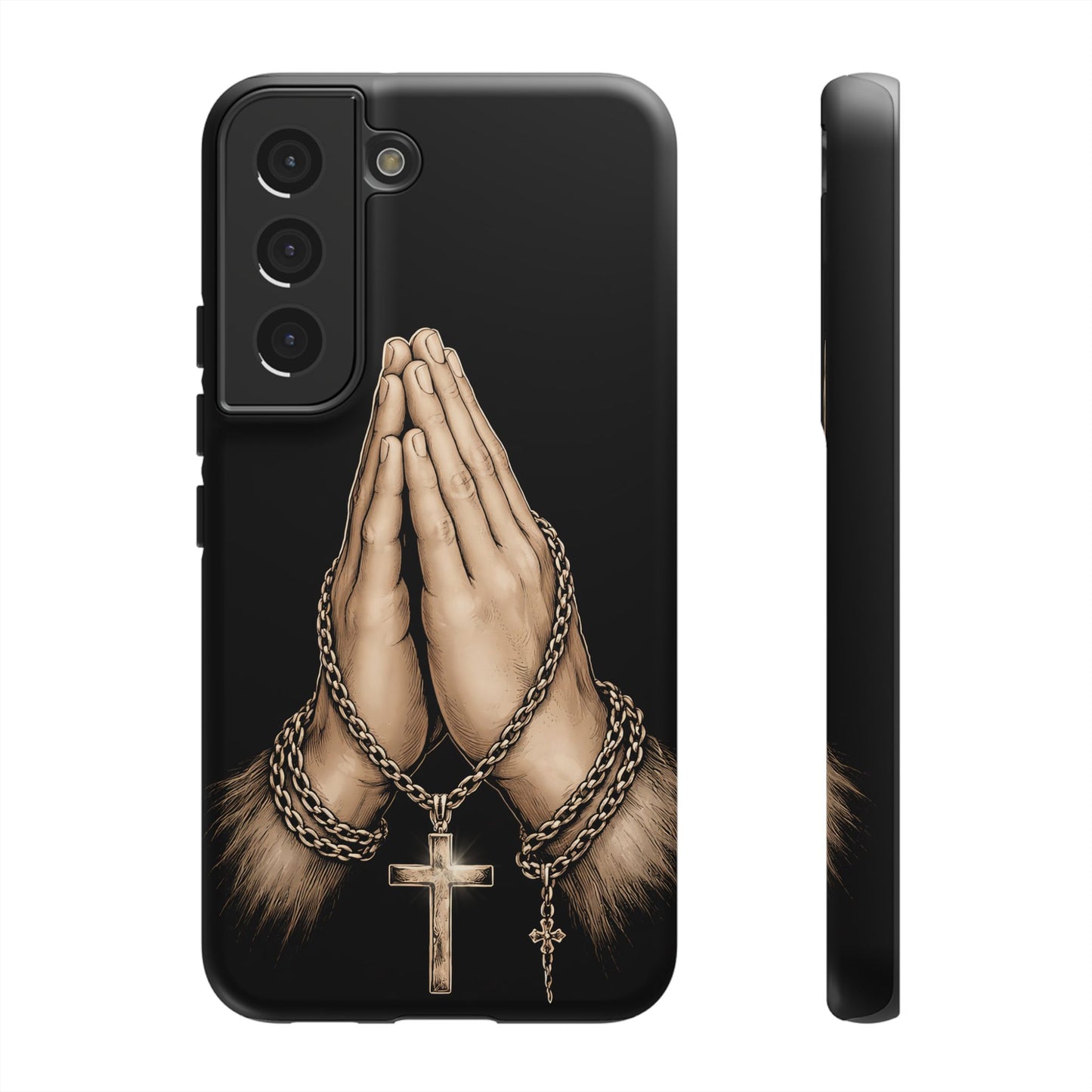 Praying Hands Cross Phone Case – Christian Faith Scripture Cover