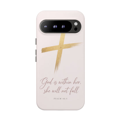 Psalm 46:5 God Is Within Her Christian Cross Phone Case Faith Gift