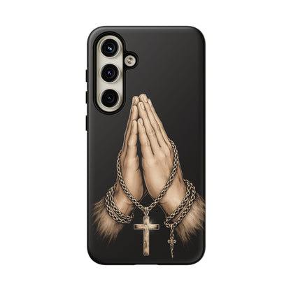 Praying Hands Cross Phone Case – Christian Faith Scripture Cover
