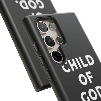 Child of God Phone Case Christian Black Aesthetic Cross Tough Cover