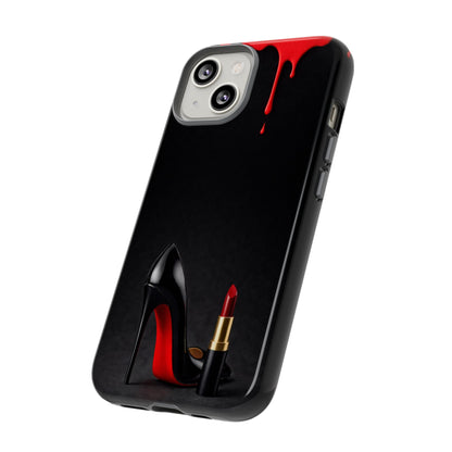 Dark Feminine Red Drip Phone Case – Gothic Glam Tough Cover