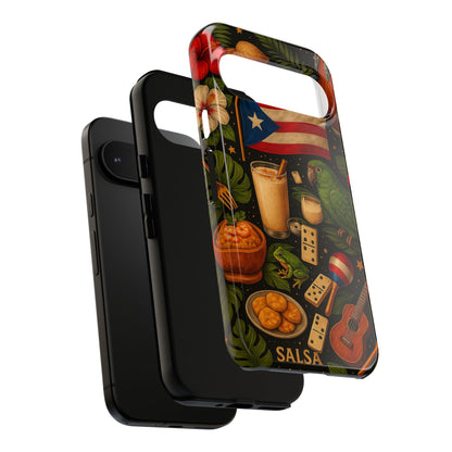 Puerto Rican Culture Phone Case | Boricua Icons Caribbean Aesthetic Tough Protective Case