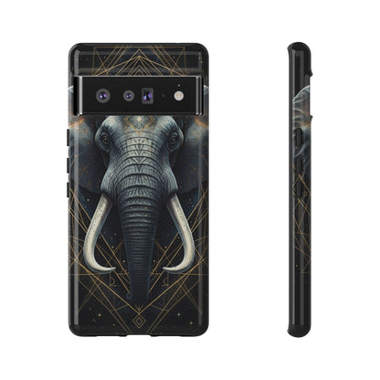 Elephant Mandala Phone Case – Black and Gold Spiritual Elephant Tough Protective Case