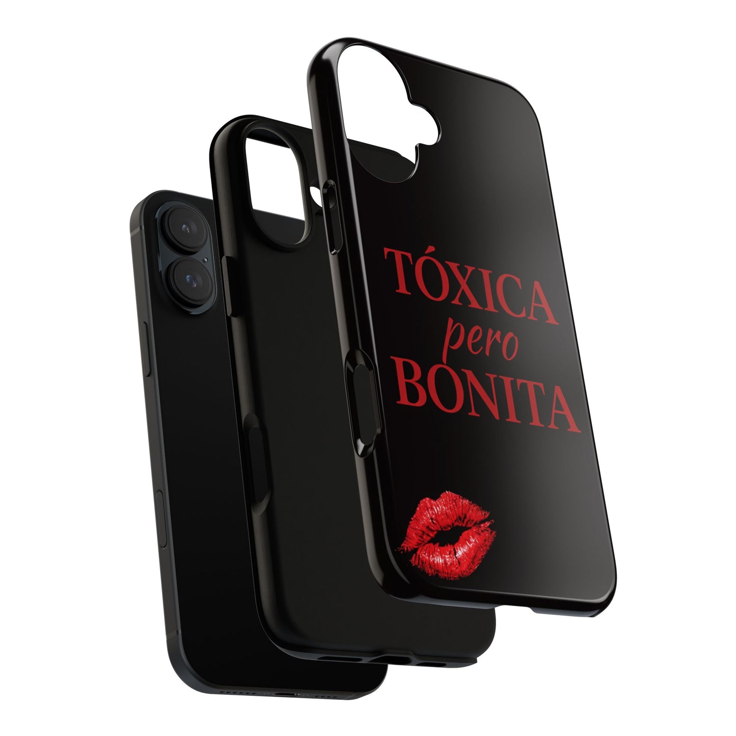 Toxica Pero Bonita Phone Case, Latina Quote Case, Red Lips Aesthetic, Spanish Saying Case, Trendy Tough Cover