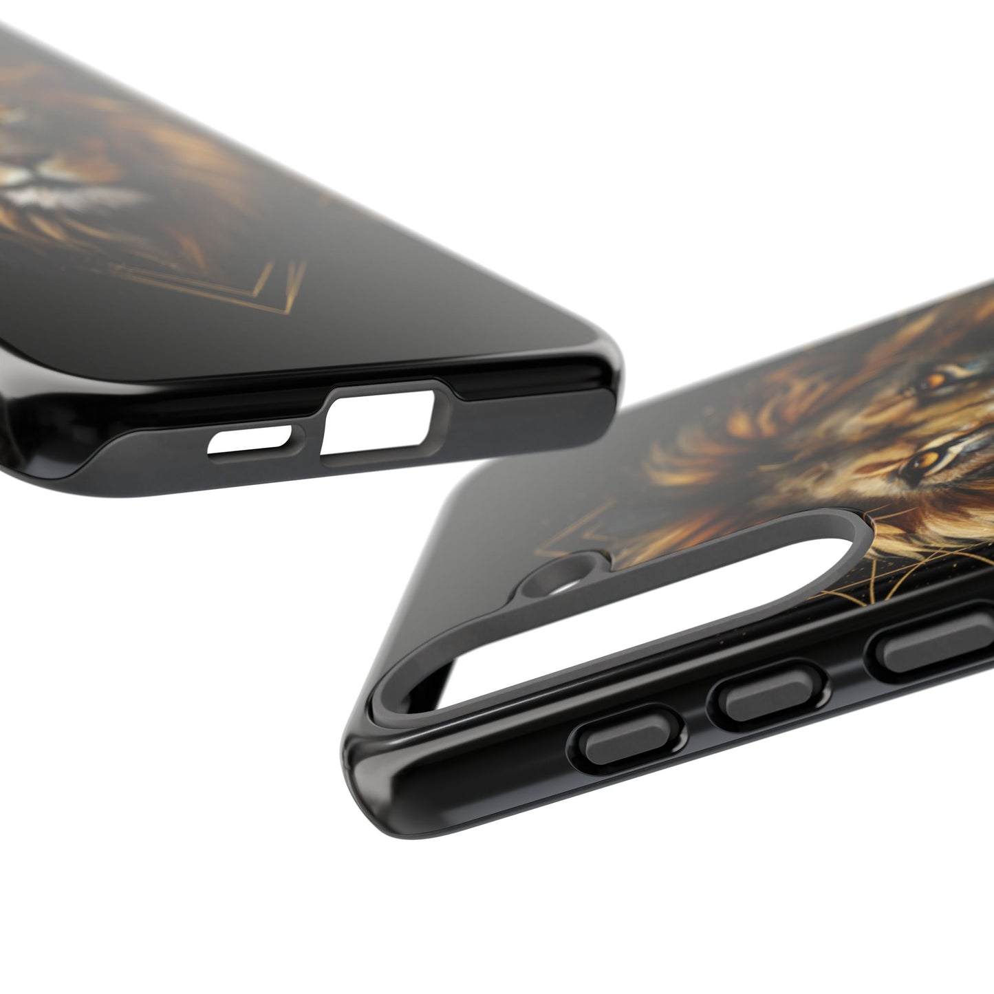 Majestic Lion Phone Case – Black Gold Luxury Lion Art Tough Protective Case